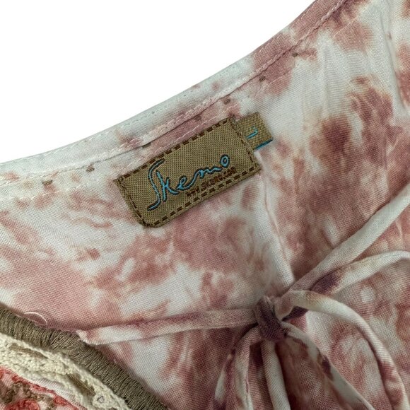 LARGE Skemo Marrakech Blush Boho Tie Dye Maxi Kaftan Dress Jaiper Harem Pant Set - Picture 5 of 12